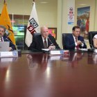 Autoridades del COE Nacional durante la rueda de prensa de este martes 13 de septiembre de 2022 en Quito.