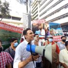 El titular del observatorio ciudadano, Pedro Granja, lideró la convocatoria