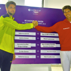 Roberto Quiroz, tenista ecuatoriano ubicado en el puesto 264 del ranking ATP, estrecha su mano con el suizo Marc Andrea Huesler (102), quien jugará el primer duelo de la serie.