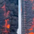 Incendio en un rascacielos de China