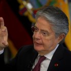 El presidente de Ecuador, Guillermo Lasso, fue registrado este lunes, 19 de septiembre, durante una entrevista con Efe, en Nueva York.