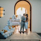 La exreina de belleza con su esposo Nelson.