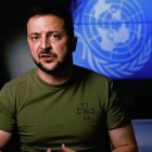 Volodímir Zelenski, presidente de Ucrania, dice que ellos jamás se rendirán. EFE/ /Peter Foley