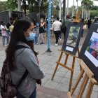 Los trabajos fueron exhibidos en la plazoleta de la integración de la Universidad de Guayaquil.