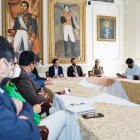 Reunión.- Autoridades de Ecuador cuando viajaron a Estados Unidos para dialogar con representantes del Fondo Monetario Internacional.