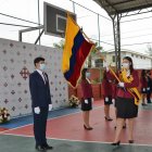 Foto de archivo del Juramento de la Bandera en el colegio Santiago Mayor.