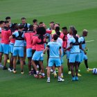 Independiente del Valle durante su entrenamiento.