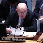 El embajador ruso ante la ONU, Vasili Nebenzia, habla ante el Consejo de Seguridad de Naciones Unidas, este 5 de abril de 2022, en Nueva York.