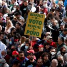 Participantes en un acto de la campaña electoral en Brasil