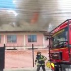 Suceso. 17 miembros del Cuerpo de Bomberos acudieron