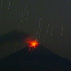 Vista de la actividad eruptiva del volcán Sangay, en una imagen de archivo.
