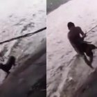 El excampéon mundial de boxeo Félix Alvarado arriesgó su vida para rescatar a un perro dentro de un cauce fluvial en Managua, durante el ciclón tropical Julia