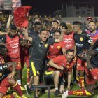 El cuadro oriental celebró al final el encuentro contra Barcelona