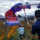 Imagen. Frida Florista representa a todos los productores de flor. El municipio es uno de los mayores productores de flores.