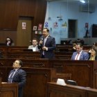 Intervención. El presidente del CPCCS, Hernán Ulloa, ante legisladores.