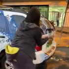 El 13 de junio, en medio de las protestas contra el gobierno, un grupo de jóvenes vandalizó un patrullero.