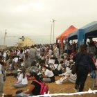 Evacuación. Tuvo errores. La mayoría se concentró en un punto.