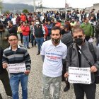 Plantón por los cobros de agencia de tránsito por multas.