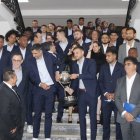 Los integrantes del campeón de la Copa Sudamericana 2022 se reunieron con Guillermo Lasso en el salón de banquetes