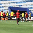 Entrenamiento del Flamengo en el estadio Capwell.