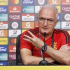 El entrenador de Flamengo Dorival Júnior habla hoy, en una rueda de prensa en Guayaquil (Ecuador). Flamengo enfrentará a Athletico Paranaense en la final de la Copa Libertadores el 29 de octubre.