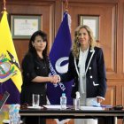 María de los Ángeles Rodríguez (d) nueva vocal en el IESS en representación de los empleadores.