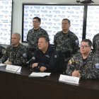 Rueda de prensa en la Comandancia General de la Policía Nacional.