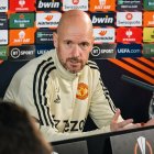 Erik Ten Hag, entrenador del Manchester United, en la rueda de prensa previa al duelo ante la Real Sociedad.