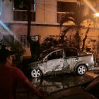 Vehículo afectado por atentado, en Sauces 5.