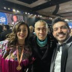 Paulina con Miguel Ángel Cavallero, quien se encargó de su imagen, y