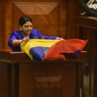 La consejera de Participación, Ibeth Estupiñán, inició la ronda de descargos en el juicio político.