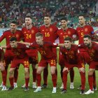 La selección de España posa antes del partido ante Costa Rica.
