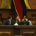 La vicepresidenta del Legislativo, Marcela Holguín (d), presidió la sesión del 24 de noviembre de 2022.