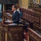 El diputado de VOX por Salamanca, Víctor González, en una intervención en el Pleno del Legislativo español.