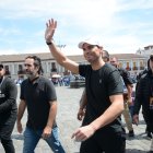 Rafael Nadal visitó la plaza de San Francisco y la iglesia de La Compañía en el Centro Histórico de Quito.
