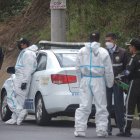 Policías en la escena del crimen.