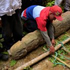 Santa Elena. Uno de los dos monolitos extraídos en zonas de montaña.