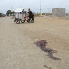 Durán. Este miércoles 5, en el lugar del crimen seguía visible el rastro de sangre.