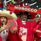 Hinchas marroquíes han alentado con intensidad a su selección en esta histórica participación.
