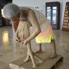 Manta. Una representación del tejido de sombreros de toquilla.