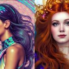 Retratos producidos por la inteligencia artificial de Lensa, publicados en su cuenta de Instagram.