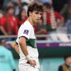 Joao Felix of Portugal reacts after the FIFA World Cup 2022 quarter final soccer match between Morocco and Portugal at Al Thumama Stadium in Doha, Qatar, 10 December 2022. (Mundial de Fútbol, Marruecos, Catar) EFE/EPA/Ali Haider