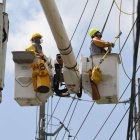 Labor.- Brigada de la Autoridad de Energía Eléctrica (AEE) trabajan reparación de tendido eléctrico en Puerto Rico.