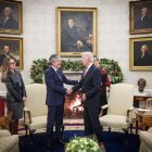 Guillermo Lasso y Joe Bide reunidos en la Casa Blanca.