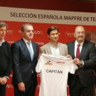 David Ferrer, junto a todas las autoridades del tenis de España.