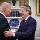 Cita. Es la primera vez que Guillermo Lasso visita la Casa Blanca en Washington y se reúne con Joe Biden.