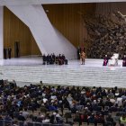 Roma. El papa Francisco presidió la reunión del mensaje navideño