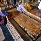 Icono. El interior de la Iglesia del Santo  Sepulcro de Jerusalén, uno de los lugares sagrados del cristianismo.