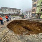 Trabajos. El Cuerpo de Ingenieros del Ejercito evalúa la zona donde se generó la subsidencia.