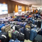 Equipaje represado en el Aeropuerto Internacional de Baltimore-Washington por el clima.